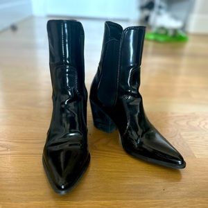 Zara Patent Leather Western Boots